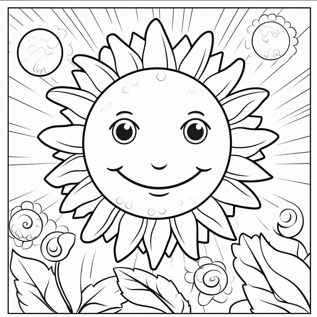 Happy Sun Coloring Page by Gourlay Leona on Dribbble