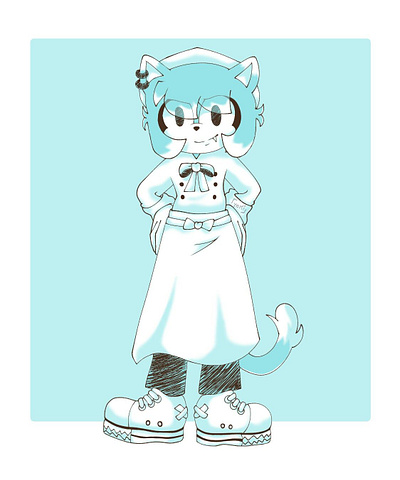 Sonic Cafe: Yumi The Blue Cat art artist cat design design character digitalart digitalartist drawing fan character illustration oc original character sega sonic sonic the hedgehog trend