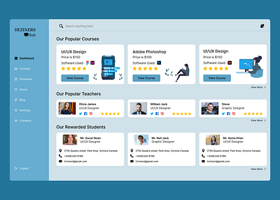 0nline Courses Dashboard design ui ux