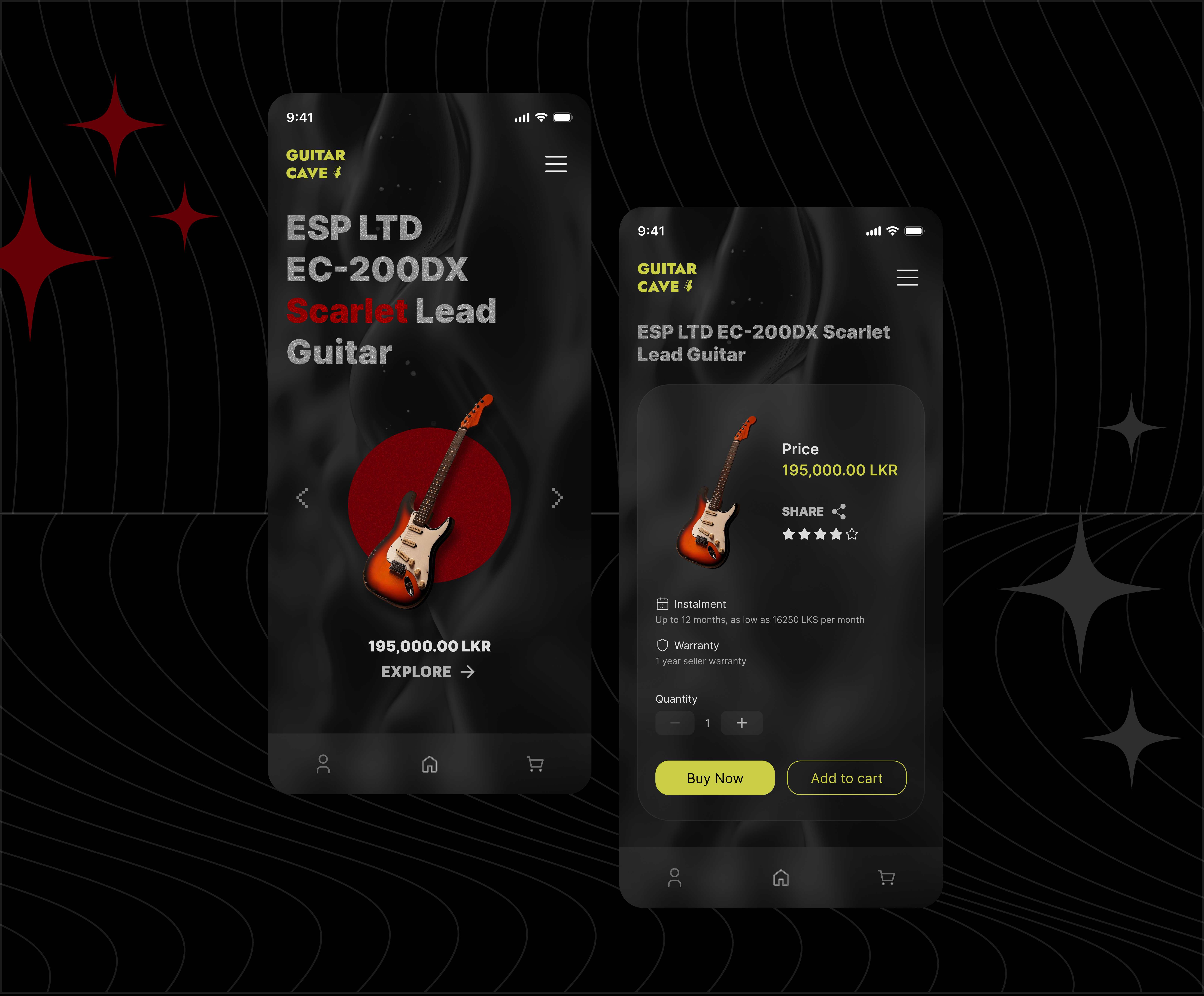 E-commerce site for guitars - Brutalism brutalism guitar music ui