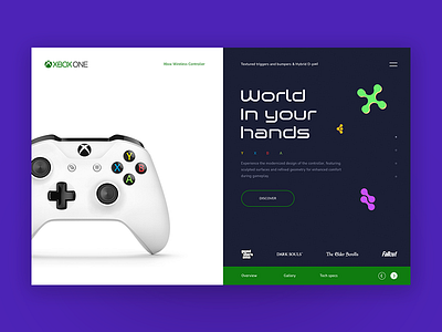 Hero section for the Xbox Online Store website adobe illustrator adobe photoshop black and white branding desktop e commerce gamepad graphic design key visual minimal online games online store shop ui ux user friendly user interface video games visual design web design xbox