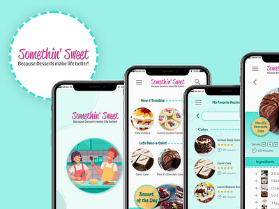 Somethin' Sweet - A Dessert Recipes App dessert recipes app product design recipes app ui user research ux