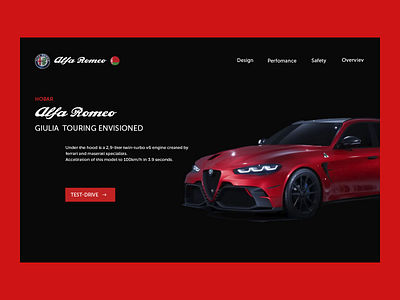 Alfa Romeo homepage ui ux дизайн
