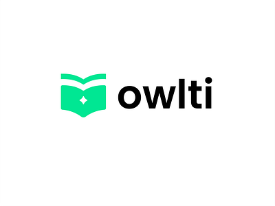 owelti book branding clever edtech education learn logo minimal owl simple star student teacher technology wise