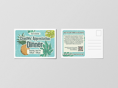 Dinner Event Invitation Postcard invitation postcard print print design typography