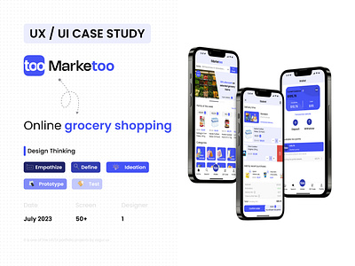 UX / UI Case Study, Online Grocery Shopping case study challange daily daily ui dailyui define design thinking empathize grocery shopping ideation interview mobile app persona portfolio test thumbnail ui challange usability study user journey ux ui case