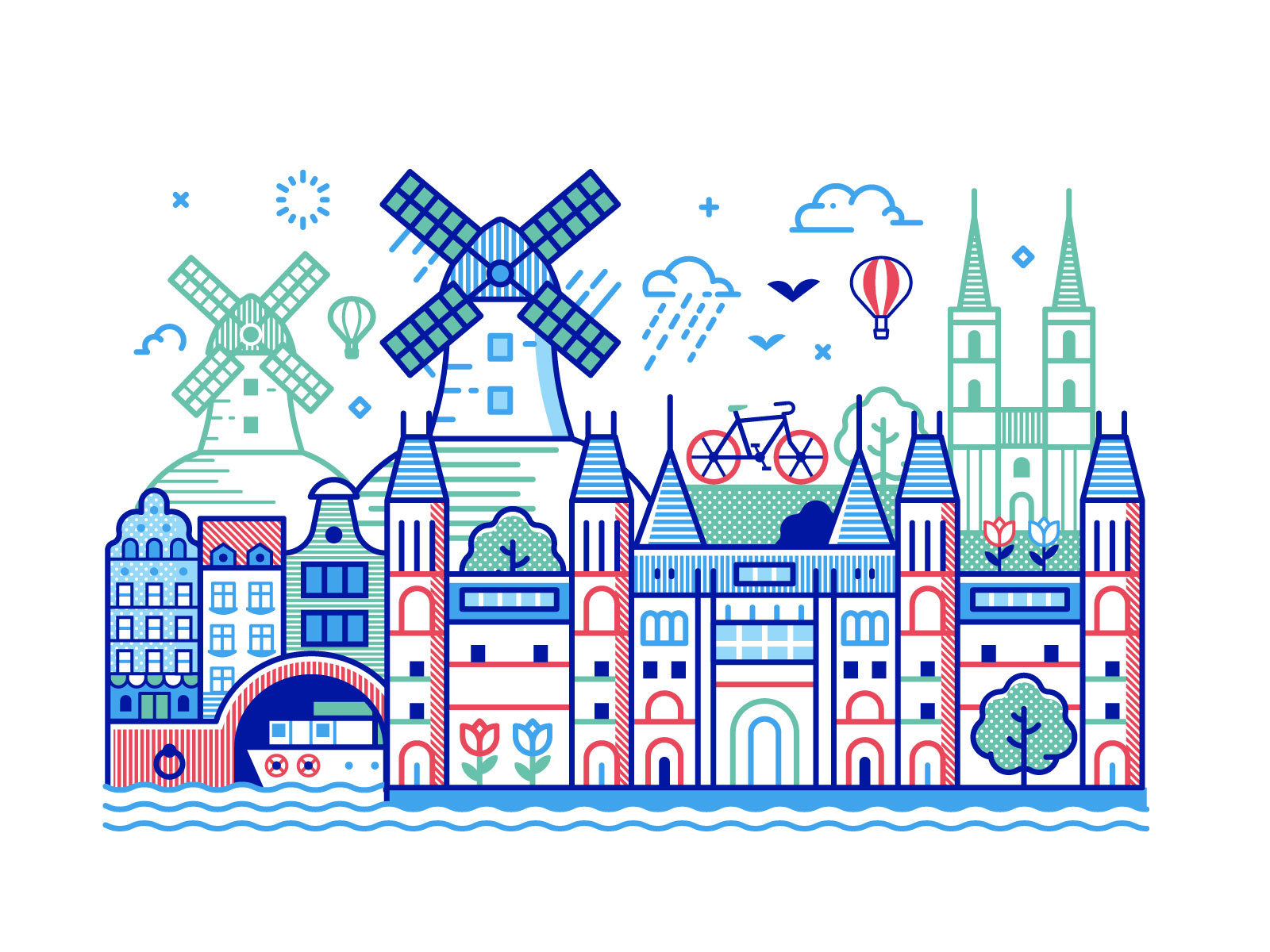 Example of City Or Landmark Travel Illustration