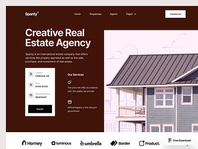 Real Estate Website - FREE UI KIT 3d animation branding buy design graphic design illustration kit logo motion graphics real estate sell ui ui design uidesign uikit uikits uiux userinterface ux