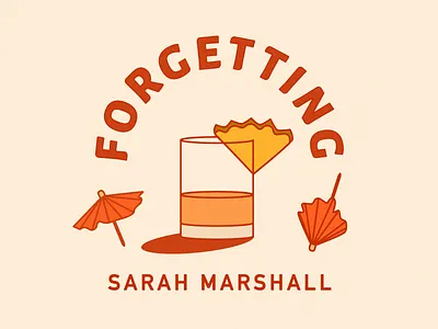 Reimagining Movie Vinyls: Forgetting Sarah Marshall 2000s beach clean cocktail fanart films hawaii hoodzpah illustration island midcentury modern movies neutral poster retro romcom rust terracotta tropical umbrella