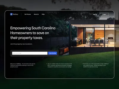 Property Management Website branding clean design email form glassmorphism hero hero banner hero section home landing page minimal minimalism property management real estate taxes ui warm website