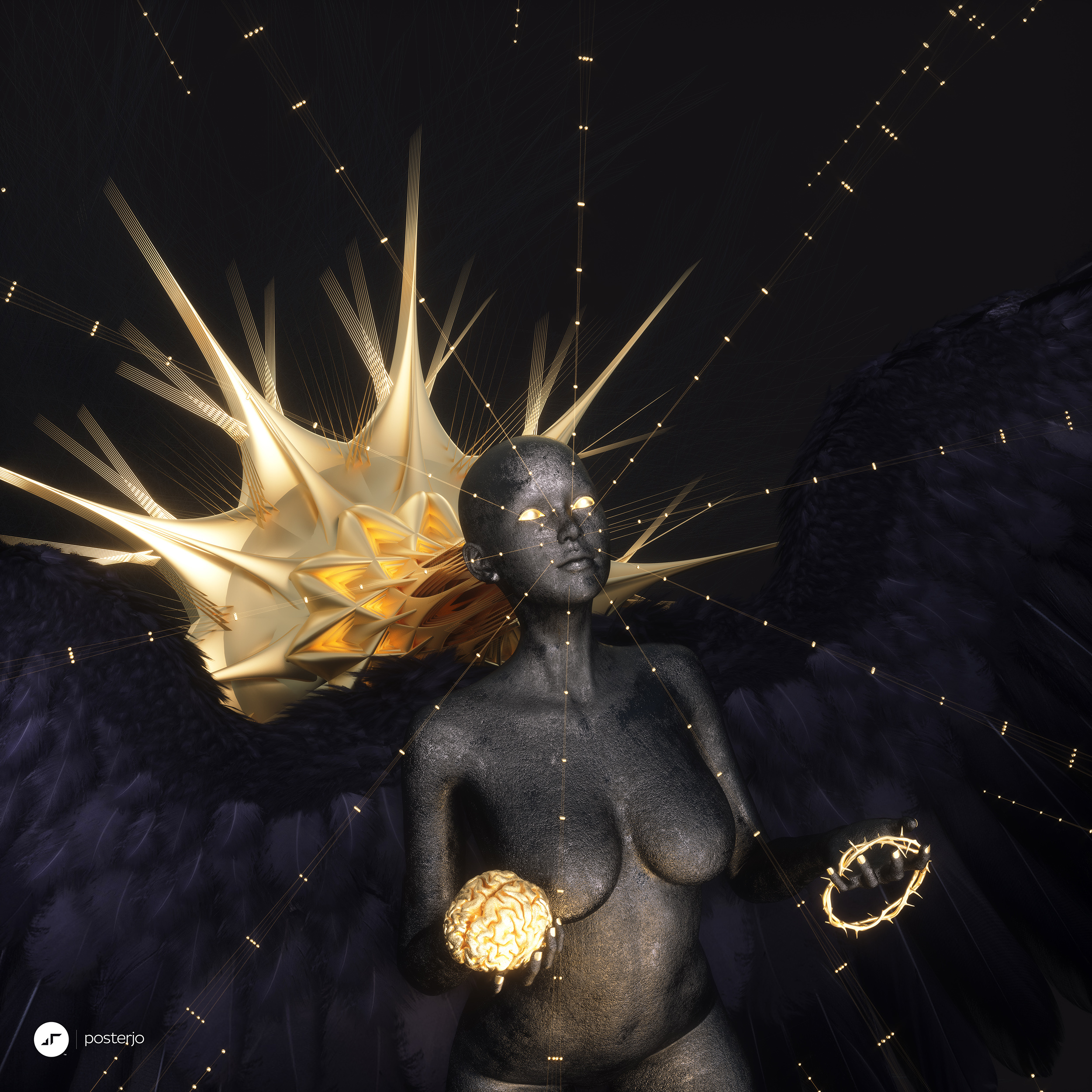newgen posterjo #142 angel blender cinema4d golden joansterjo octane octanerender posterjo render