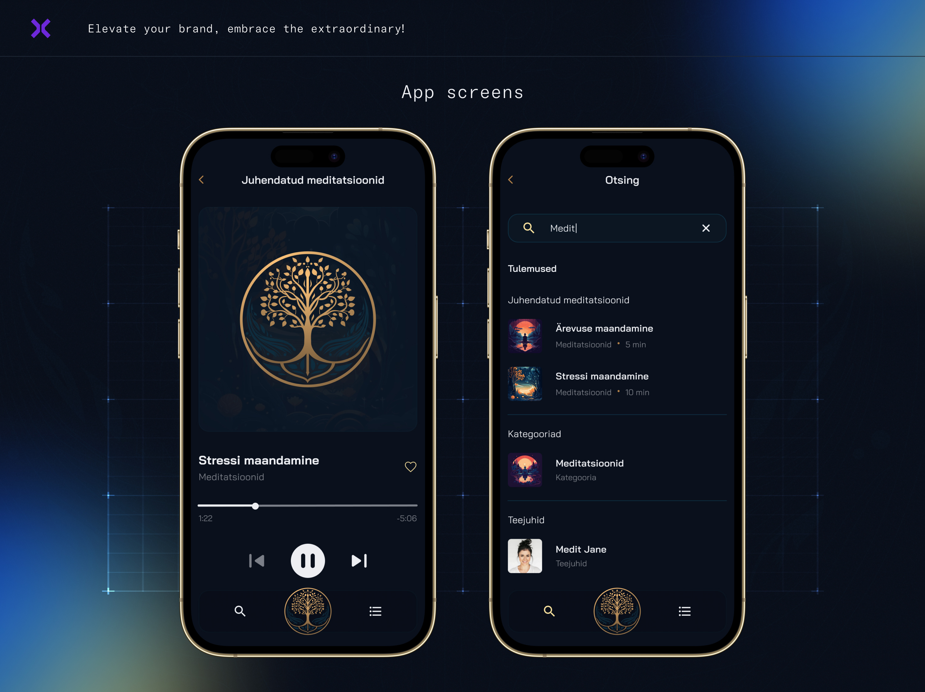"Oasis" Meditation & Mindfulness App Branding & UI / UX agency branding figma graphic design meditation app mobile mobile app uiux