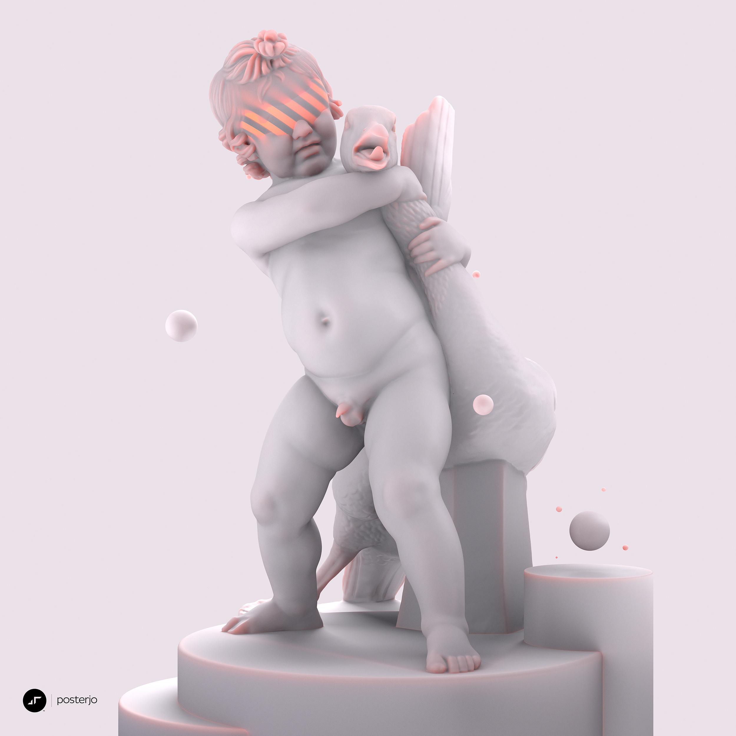 newgen posterjo #146 3d 3d art blender goose joansterjo octane posterjo render statue