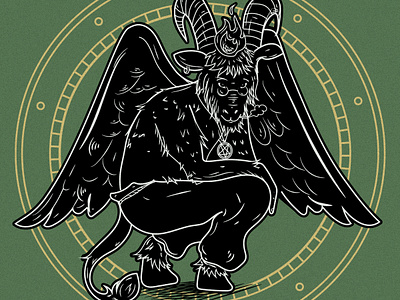 Macho Cabrio - Cafetero branding character coffeeshop demon devilman engraving esoteric illustration vector