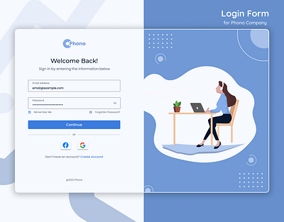 Phono Login page Design design login signin ui ux