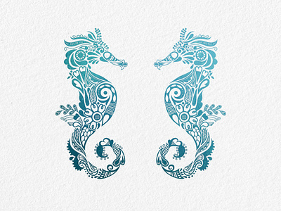 Paisley Seahorses henna intricate design mendhi nautical design ocean design paisley sea horse sea horse design sea horses seahorse seahorse art seahorse design seahorse drawing seahorse illustration seahorses vector drawing