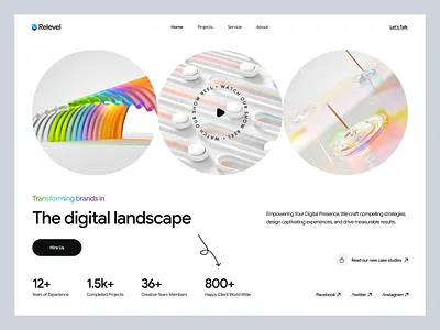 Relevel 3d agency web design agency website clean deisgn concept design agency header illustration minimal popular design simple team ui ui design ux design web header webdesign