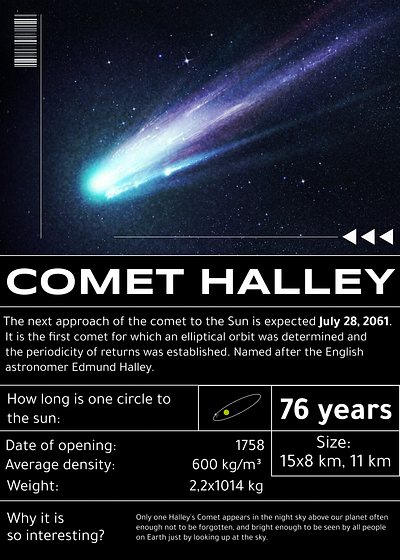 Poster "Comet Halley" design poster typography
