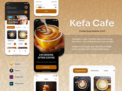 "Kefa Cafe: The Art of Coffee" 3d animation app branding design ff graphic design illustration logo motion graphics ui ux vector