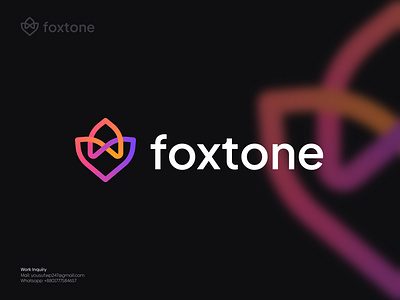 Foxtone Logo, Creative, Modern, Gradient Logomark Design abstract agency brand identity branding company digital fox fox icon fox logo futuristic gradient gradient logo identity logo logo design logotype loop mark modern logo symbol