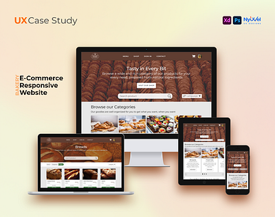 Responsive E-Commerce Website for a Fancy Bakery bakery case study design food graphic design interaction design prototype restaurant ui user experience user interface ux web design