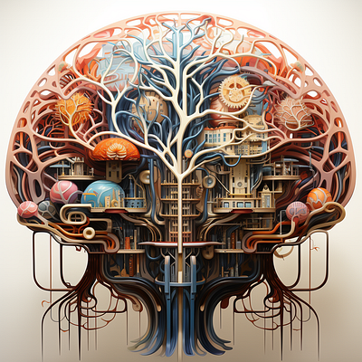 Brain ai images concept art graphic design illustration