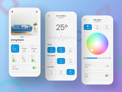 Smart Home App app design figma neomorphism product design smart home ui user interface ux