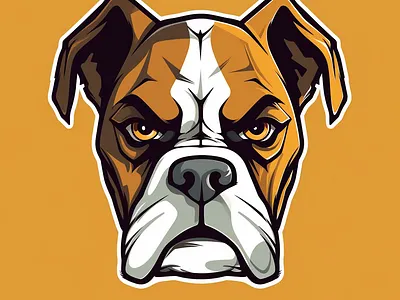 Boxer dog adobe animal boxer branding design dog illustration illustrator logo logotype paint painting social vector