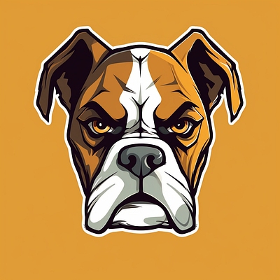 Boxer dog adobe animal boxer branding design dog illustration illustrator logo logotype paint painting social vector