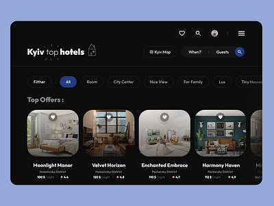 Kyiv Hotels 067 67 airbnb apartments booking challenge daily ui 067 dailyui dailyui067 design e commerce hotel hotel booking hotel webpage mockup ui uiux website