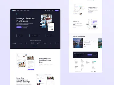 CMS Landing Page - Stay cms cms landing collaboration figma design hotel landing hotel platform landing landing page manage tasks modern design tasks ui design ui ux platform web page