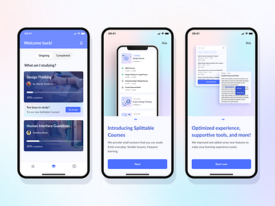 E-learning Onboarding Screen app e learning ui