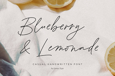 Blueberry & Lemonade - Casual Handwritten Font branding business cards calligraphy cards casual casual handwritten decorations design display fonts feminine graphic design handwriting invitations modern script packaging quotes script wedding wedding invitations
