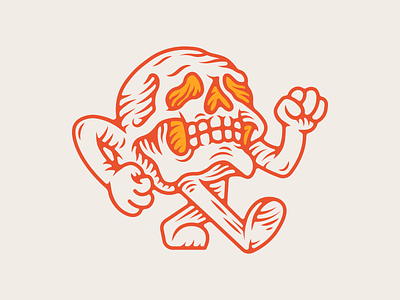 Skull Mascot branding character character design design illustration mascot minimal skeleton skull vector woodcut