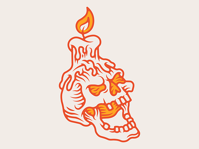 Skull Mascot 2 branding candle character character design design illustration mascot minimal skeleton skull vector woodcut