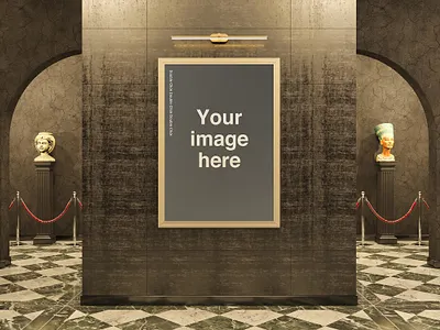 Gallery Museum Frame Mockup classy design dog egypt elegant gallery history horizontal indoor light marble mockup museum old photoshop poster sculpture vertical