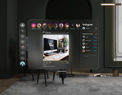 Instagram for Vision OS artificial intelligence (ai) augmented reality (ar) augmented realty contextual information futuristic gesture control instagram personalized real time processing sensory integration smart assistants user experience virtual elements vision os visual enhancement visual intelligence
