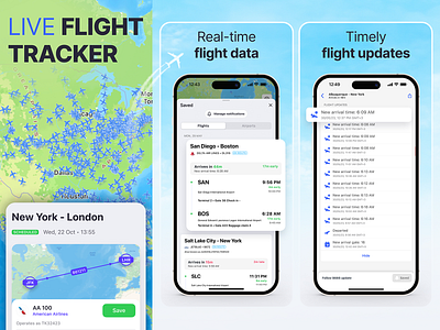 ASO design for Planes Live app app store aso aso design branding design flight flight data graphic design illustration plane planes data planes live screen screenshots typography ui vector