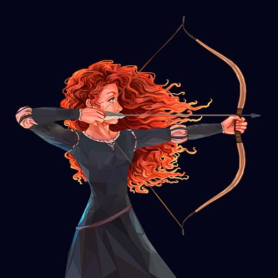 "Low-Poly Transformation: Merida in Geometric Splendor" adobe illustrator branding creativity design graphic design iit bhu illustration lowpoly merida ui ux