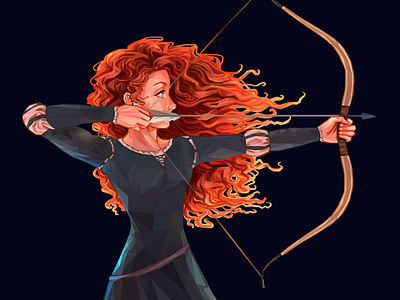 "Low-Poly Transformation: Merida in Geometric Splendor" adobe illustrator branding creativity design graphic design iit bhu illustration lowpoly merida ui ux