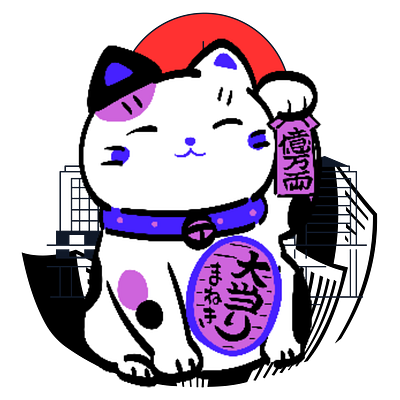 China is Here! anime art cat design graphic design illustration logo typography