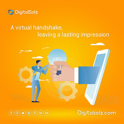 A virtual hand shake, leaving a last impression branding business business growth design digital marketing digital solz illustration marketing social media marketing ui