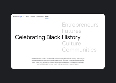 About.Google Black History Month 2022 2d animation animation black history month google motion graphics type animation ui ui design