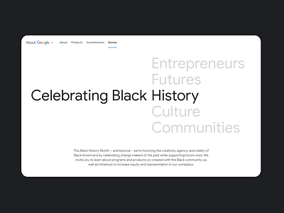 About.Google Black History Month 2022 2d animation animation black history month google motion graphics type animation ui ui design