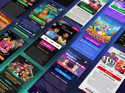 Mobile Landing Pages - Gambling and Betting bet betting branding character cricket design gambling game graphic design landing slots soccer sport ui uiux web website