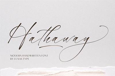 Hathaway - Modern Handwritten Font advertising branding business cards calligraphy casual decorations design feminine graphic design handwriting invitations logo modern modern script packaging quotes script swashes wedding wedding invitation