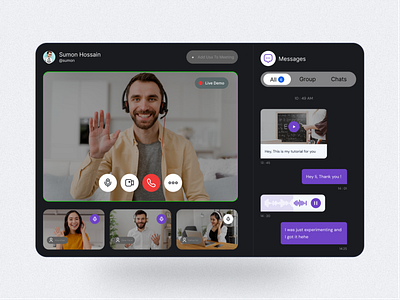 Online meetings UI Kit chat converencing livestreaming meeting video videocall zoom
