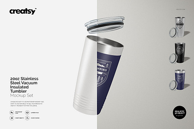 20oz Stainless Steel Tumbler Mockup steel drinkware