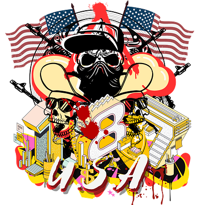 187 USA. art design graphic design illustration logo vector