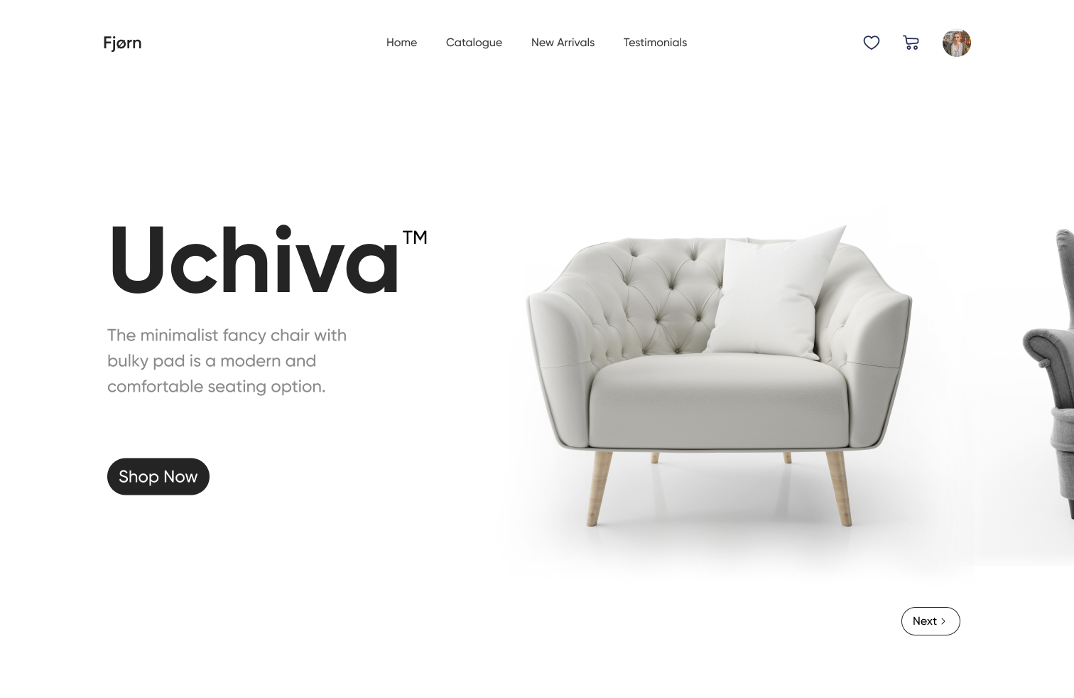 Minimalist furniture website design by Raghav Dua on Dribbble